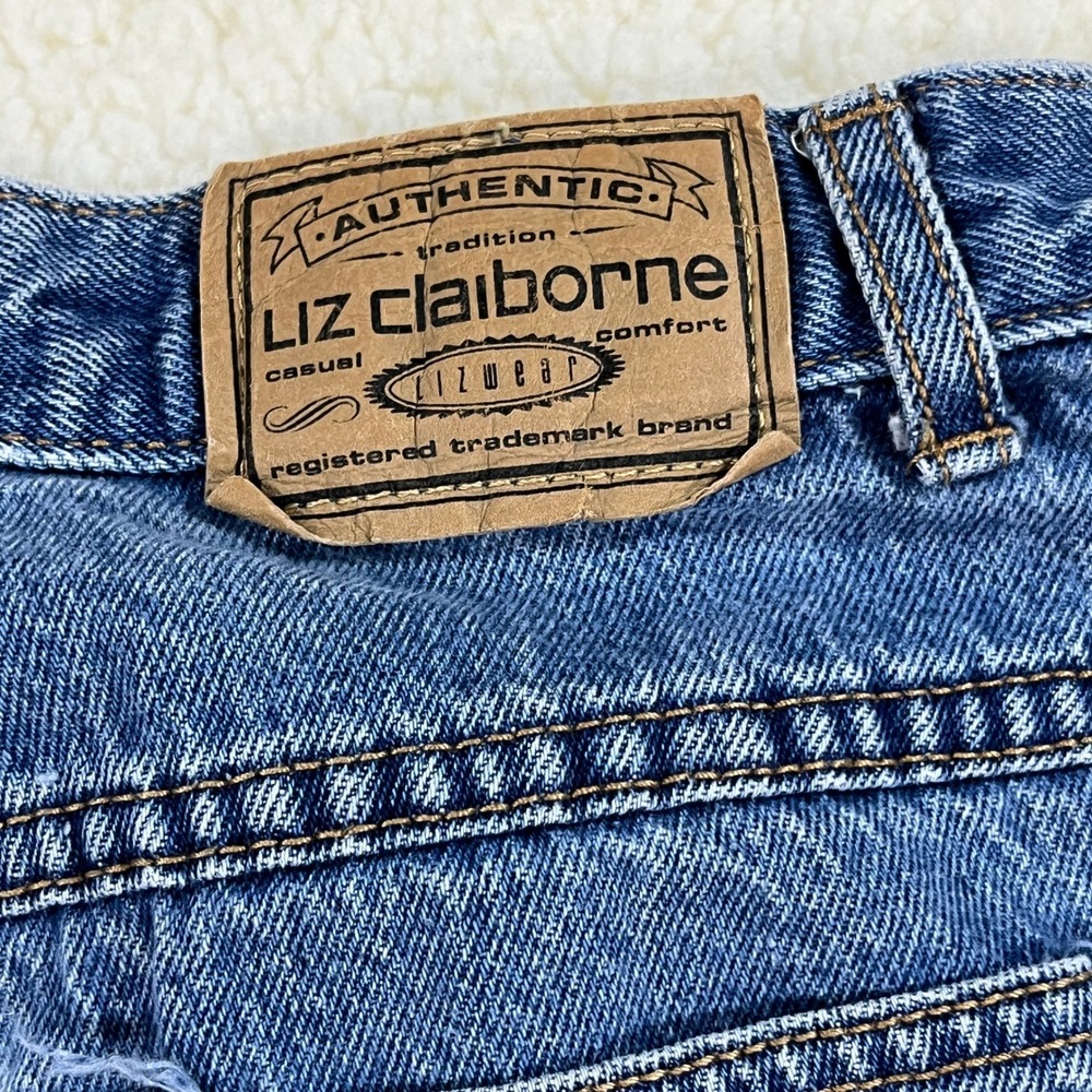 Liz Claiborne Jeans Womens 14 Blue Lizwear Vintage High Rise Tapered Leg Denim - Picture 7 of 10